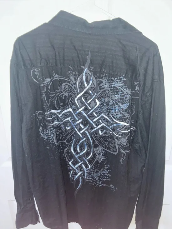 Eighty Eight Black Button-Up Shirt with Subtle Logo - Picture 2 of 3